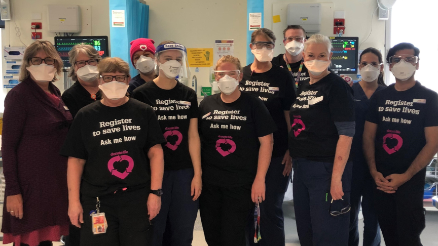 Nursing staff at Toowoomba Hospital for Donate Life Week in July