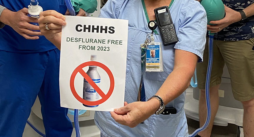 Desflurane is no longer being used at Cairns Hospital.