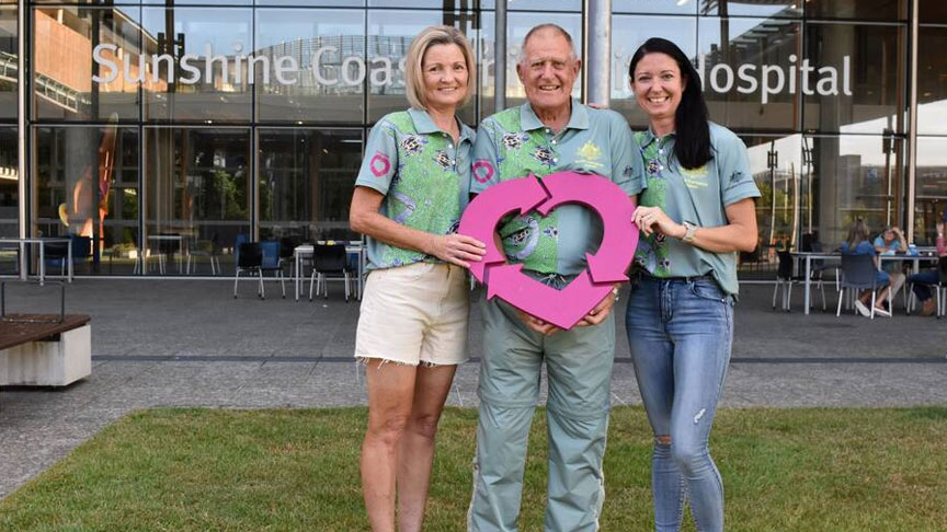 Local World Transplant Games participants Heather Armstrong, Gerry Hilder and Kate Clark.