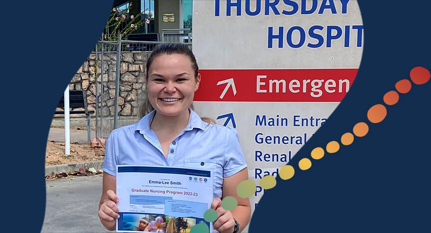 Nurse Emma-Lee Smith completed the TCHHS graduate program after spending a year working on Thursday Island.